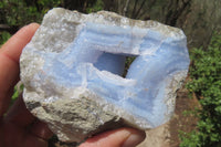 Natural Blue Lace Agate Geode Specimens x 12 From Nsanje, Malawi