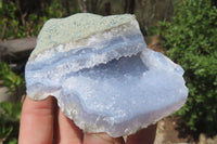 Natural Blue Lace Agate Geode Specimens x 12 From Nsanje, Malawi