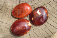 Polished Carnelian Palm Stones x 12 From Madagascar