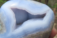 Polished Blue Lace Agate Geode Specimens x 2 From Nsanje, Malawi