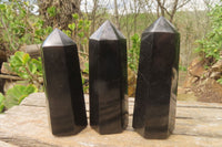 Polished Black Basalt Points x 12 From Antsirabe, Madagascar