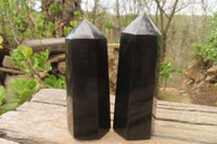 Polished Black Basalt Points x 12 From Antsirabe, Madagascar