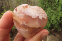 Polished Flower Agate Hearts x 6 From Antsahalova, Madagascar