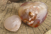 Polished Flower Agate Hearts x 6 From Antsahalova, Madagascar