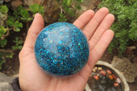 Polished Chrysocolla Conglomerate Spheres x 2 From Congo