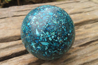 Polished Chrysocolla Conglomerate Spheres x 2 From Congo