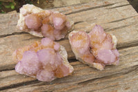 Natural Ametrine Spirit Quartz Clusters x 3 From Boekenhouthoek, South Africa