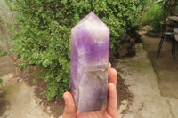 Polished Chevron Amethyst Points x 2 From Madagascar