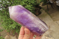 Polished Chevron Amethyst Points x 2 From Madagascar