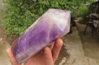 Polished Chevron Amethyst Points x 2 From Madagascar