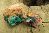 Natural Dioptase On Dolomite Specimens x 6 From Likasi, Congo