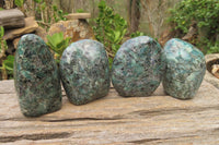 Polished Rare Emerald Mica In Matrix Standing Free Forms x 4 From Mutoko, Zimbabwe