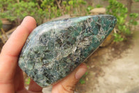 Polished Rare Emerald Mica In Matrix Standing Free Forms x 4 From Mutoko, Zimbabwe