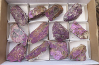 Natural Metallic Purpurite Cobbed Specimens x 12 From Erongo, Namibia