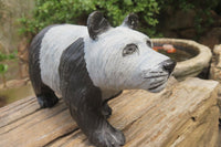 Hand Made Wonder Stone Panda Carving x 1 From Zimbabwe