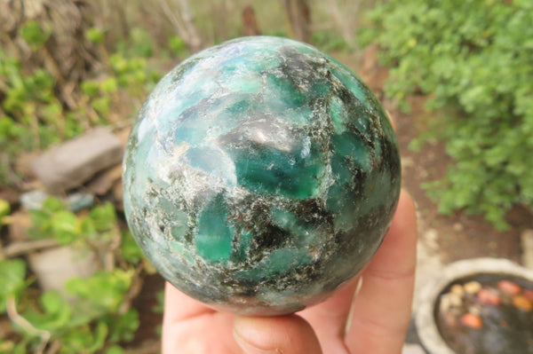 Polished Rare Emerald Mica In Matrix Spheres x 2 From Mutoko, Zimbabwe