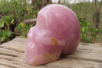 Hand Made Rose Quartz Skull Carving x 1 From Madagascar