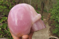 Hand Made Rose Quartz Skull Carving x 1 From Madagascar