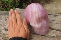 Hand Made Rose Quartz Skull Carving x 1 From Madagascar