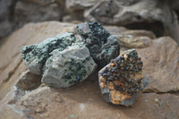 Natural Libethenite Crystals On Dolomite Matrix Specimens x 12 From Shituru, Congo