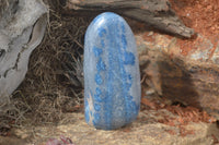 Polished Blue Spinel Spotted Quartz Standing Free Forms x 2 From Madagascar