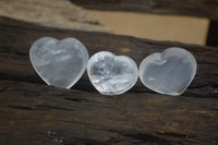 Polished Girasol Quartz Gemstone Hearts x 12 From Madagascar