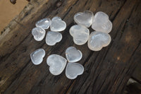 Polished Girasol Quartz Gemstone Hearts x 12 From Madagascar