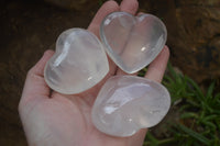 Polished Girasol Quartz Gemstone Hearts x 12 From Madagascar