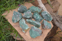 Natural Swazi Jade Cobbed Specimens x 12 from Swaziland