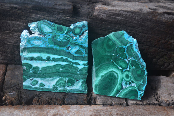 Polished Malacolla Slices x 6 From Kalukundi Mine, Congo