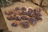 Natural Amethystos Amethyst Clusters x 20 From Kwaggafontein, South Africa