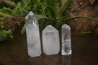 Polished Clear Quartz Crystals x 3 From Madagascar