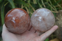 Polished Red Hematoid Quartz Spheres x 4 From Madagascar