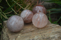 Polished Red Hematoid Quartz Spheres x 4 From Madagascar