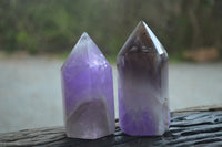 Polished Chevron Amethyst Points x 6 From Madagascar