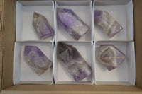 Polished Chevron Amethyst Points x 6 From Madagascar