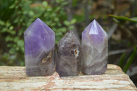 Polished Chevron Amethyst Points x 6 From Madagascar