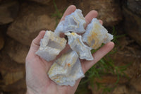 Natural Etched Blue Chalcedony Specimens x 24 From Nsanje, Malawi