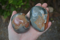 Polished On One Side Polychrome Jasper x 6 From Mahajanga, Madagascar