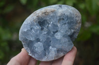 Polished Celestite Egg Geodes x 6 From Madagascar