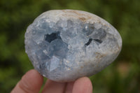 Polished Celestite Egg Geodes x 6 From Madagascar