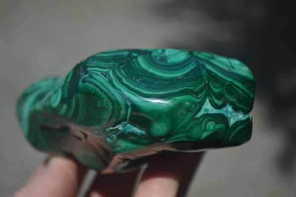 Polished Flower Banded Malachite Free Forms x 4 From Congo