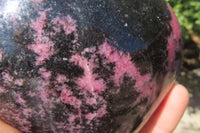 Polished Rhodonite Gemstone Hearts x 3 From Madagascar