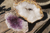 Natural Zululand Amethyst Agate Geodes x 3 from Jozini, South Africa