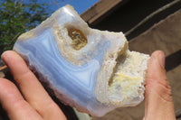 Polished Blue Lace Agate Nodules x 3 From Nsanje, Malawi