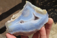 Polished Blue Lace Agate Nodules x 3 From Nsanje, Malawi