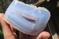 Polished Blue Lace Agate Nodules x 3 From Nsanje, Malawi