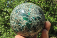 Polished Rare Emerald Mica In Matrix Sphere x 1 From Mutoko, Zimbabwe