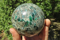 Polished Rare Emerald Mica In Matrix Sphere x 1 From Mutoko, Zimbabwe