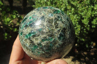 Polished Rare Emerald Mica In Matrix Sphere x 1 From Mutoko, Zimbabwe